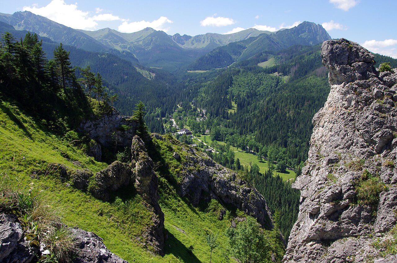 Widok z Nosala na Kuźnice i Tatry