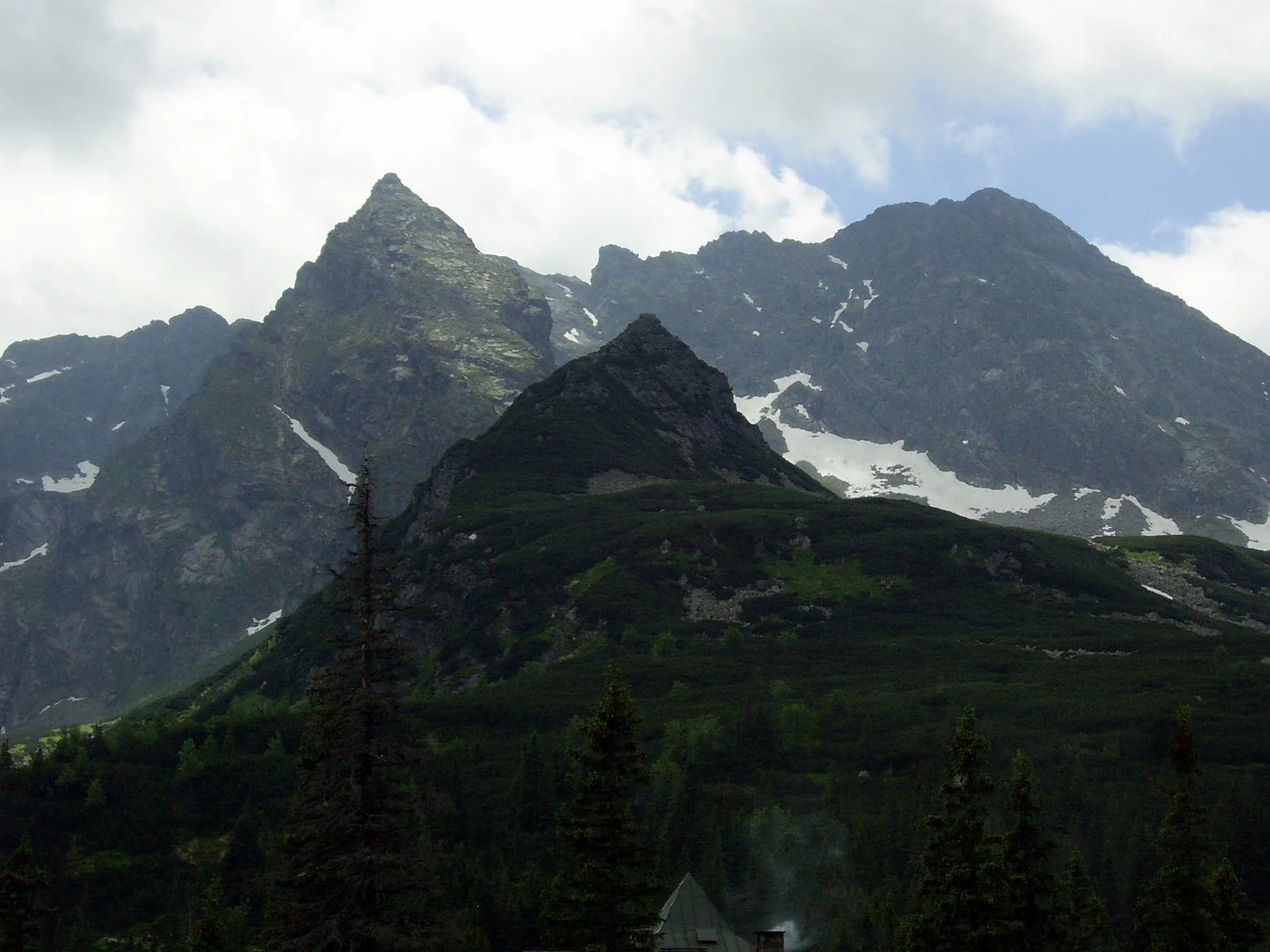 Kościelec, Mały Kościelec and Świnica from Hala Gąsienicowa. A modern landscape photograph; capture date unspecified.